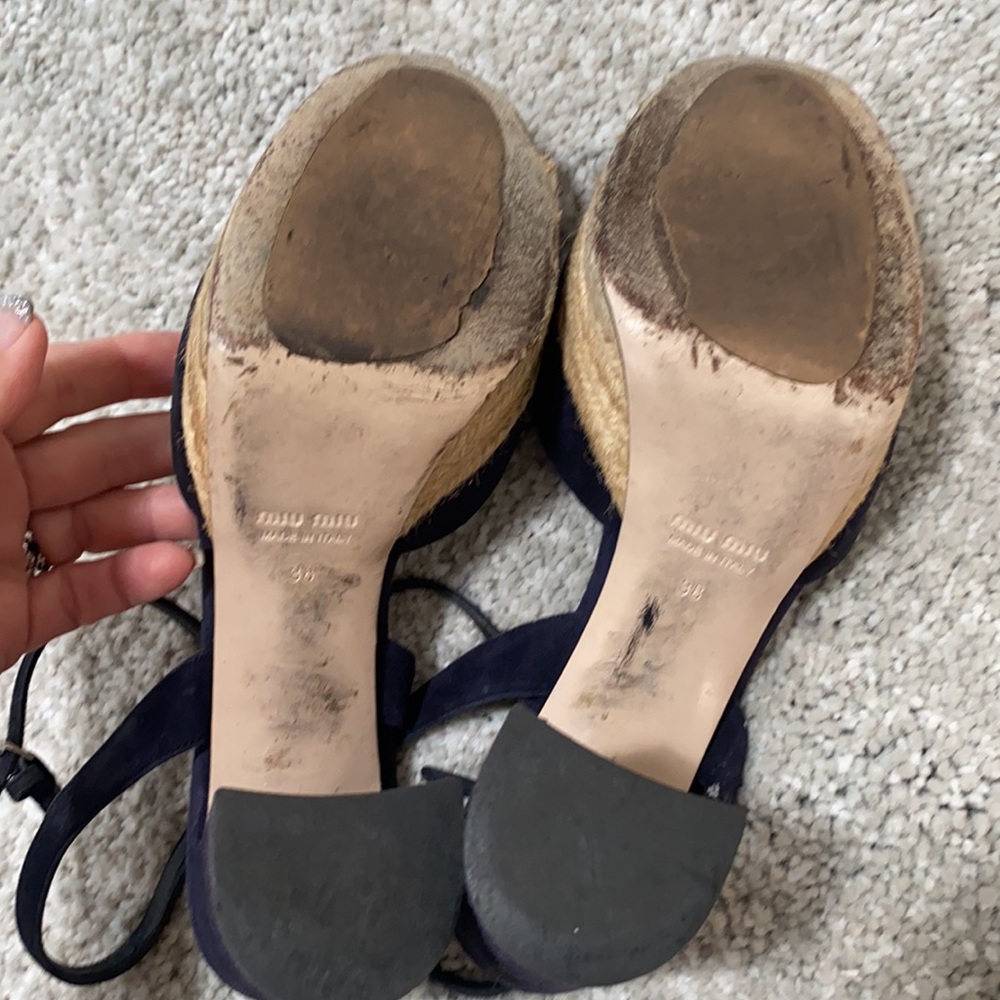 Platform Miu Miu Blue Suede Shoes - image 7